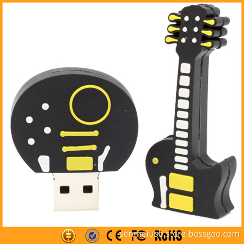 PVC Fashion Black Guitar Style 8gb USB Flash Drive